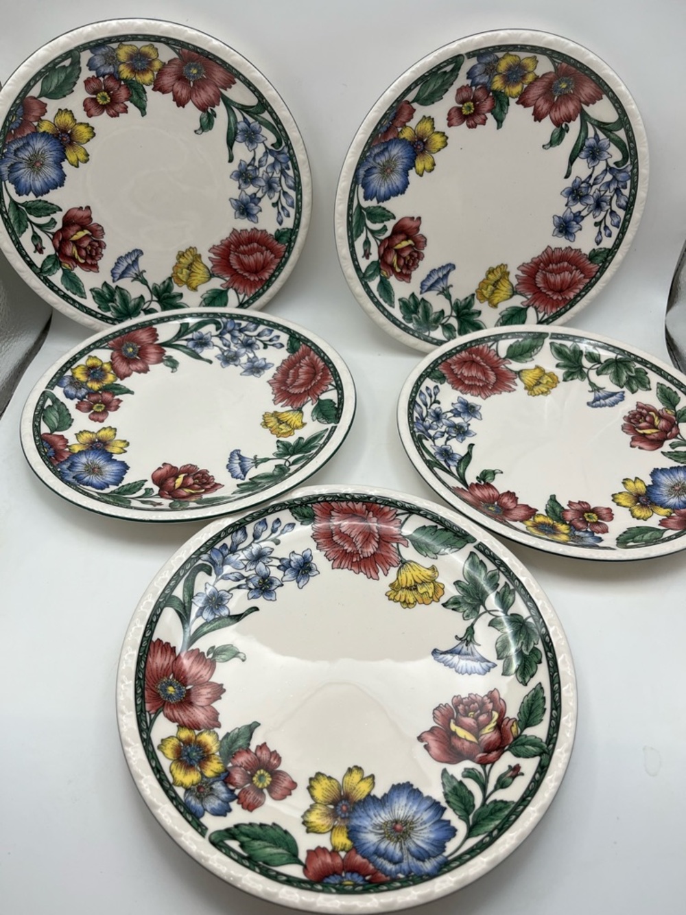 Nikko Floral Ceramic Dessert Plates - Multicolor Set
